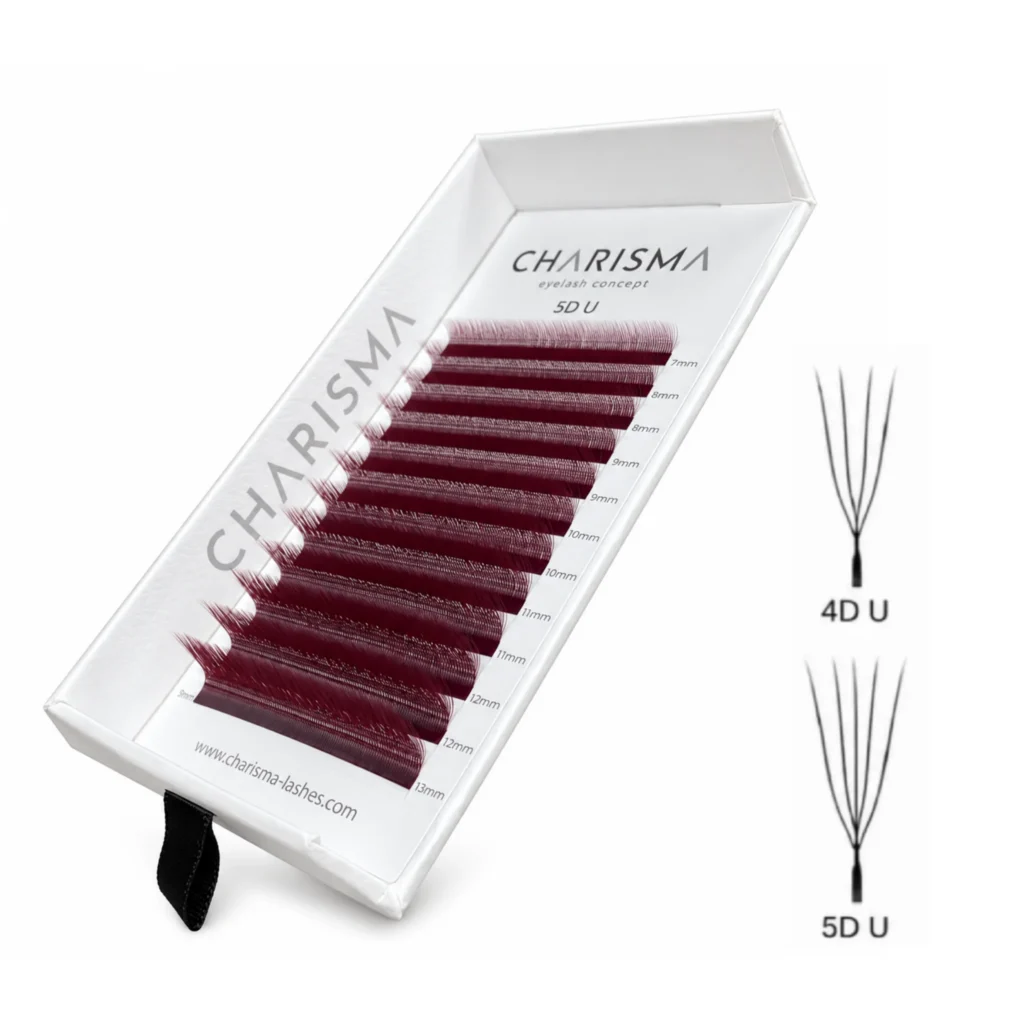 SPEEDY Lashes U - vytočenie Premade Fans Burgundy